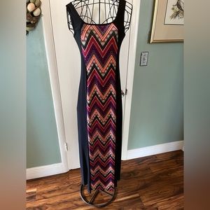 Black maxi sheath dress, body conscious size large